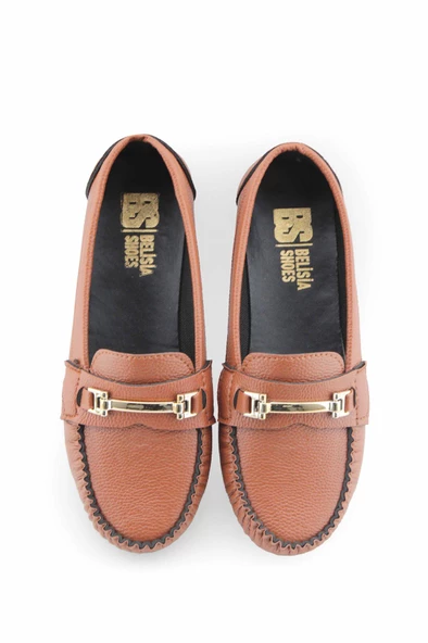 KahIerengi I aksesuarlı rok kadın loafer ayakakbı - Resim 6