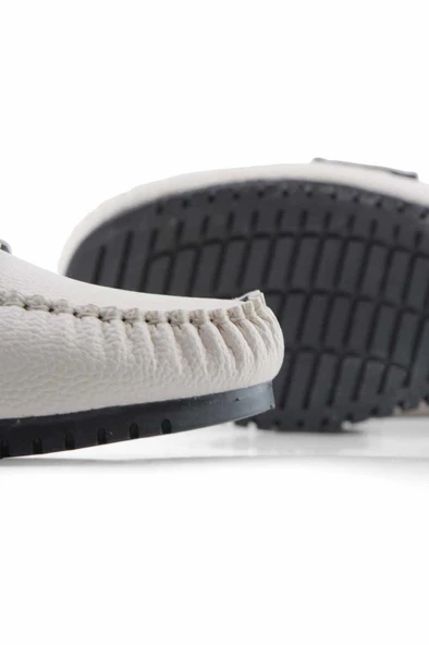 Bej I aksesuarlı rok kadın loafer ayakakbı - Resim 4