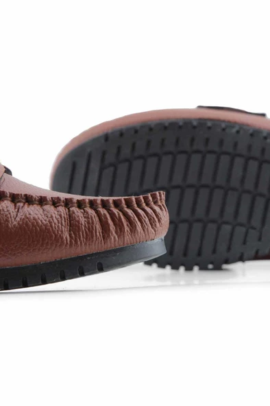 KahIerengi I aksesuarlı rok kadın loafer ayakakbı - Resim 4