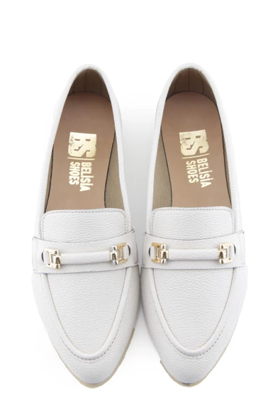 I Tokalı Bej Sivri Burun Kadın Babet - Resim 4