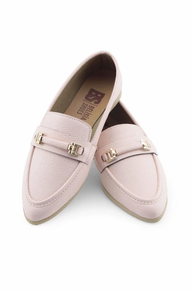 I Tokalı Pembe Sivri Burun Kadın Babet - Resim 2