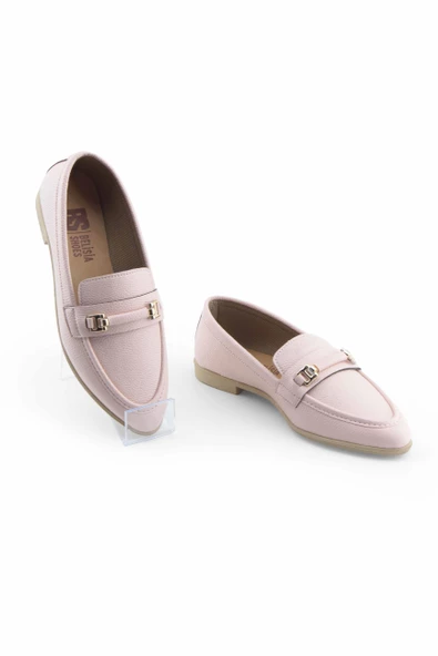 I Tokalı Pembe Sivri Burun Kadın Babet - Resim 3