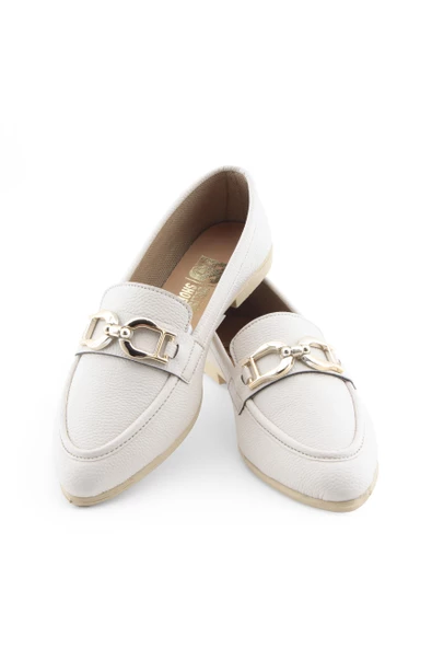 DD Tokalı Bej Sivri Burun Kadın Babet - Resim 2