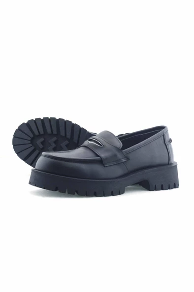 Siyah Deri Comfort Loafer Ayakkabı 5232 - Resim 6