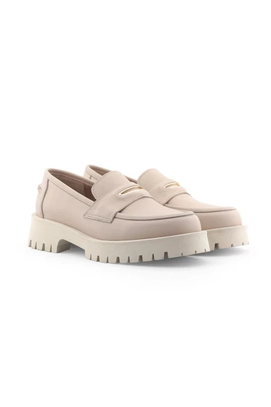 Bej Deri Comfort Loafer Ayakkabı - 3