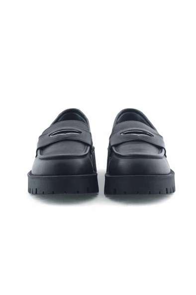 Siyah Deri Comfort Loafer Ayakkabı 5232 - Resim 4