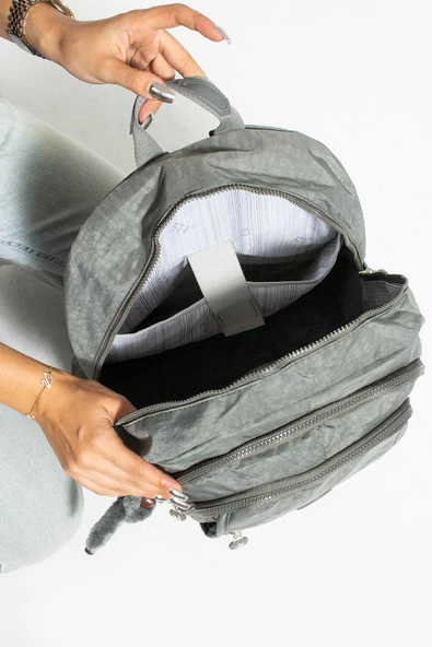 571 collections Ultra Hafif Çok Cepli Su Geçirmez Sırt Çantası Unisex Gri (Model: 571-1D) - Resim 4