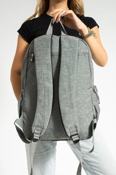 571 collections Ultra Hafif Çok Cepli Su Geçirmez Sırt Çantası Unisex Gri (Model: 571-1D) - Resim 3
