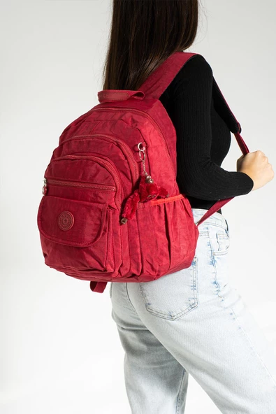 571 collections Orta Boy Sırt Çantası Ultra Hafif Çok Cepli  Kırmızı (Model: 571-3J) - 2