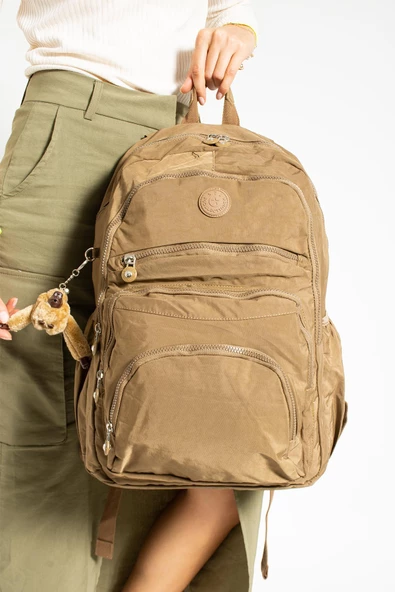 571 collections Ultra Hafif Çok Cepli Su Geçirmez Sırt Çantası Unisex Taba (Model: 571-1E) - Resim 2