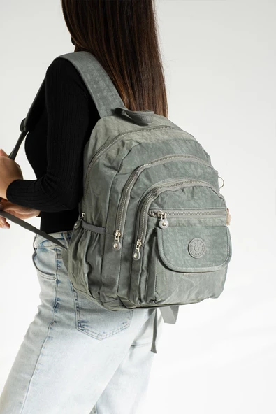 571 collections Orta Boy Sırt Çantası Ultra Hafif Çok Cepli Unisex Gri (Model: 571-3J) ürün görseli