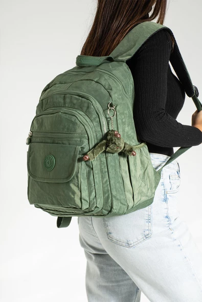 571 collections Orta Boy Sırt Çantası Ultra Hafif Çok Cepli Unisex Yeşil (Model: 571-3J) - Resim 2