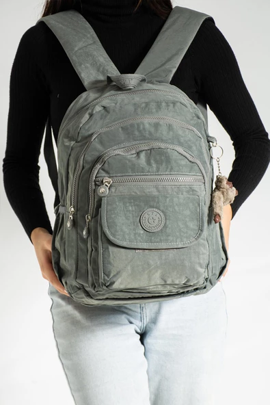 571 collections Orta Boy Sırt Çantası Ultra Hafif Çok Cepli Unisex Gri (Model: 571-3J) - Resim 3