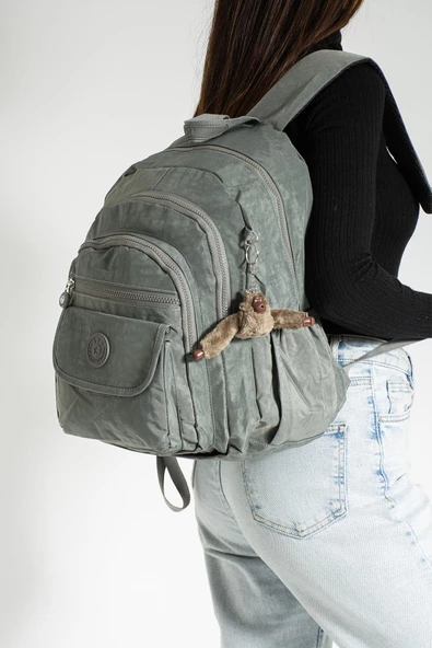 571 collections Orta Boy Sırt Çantası Ultra Hafif Çok Cepli Unisex Gri (Model: 571-3J) - Resim 2