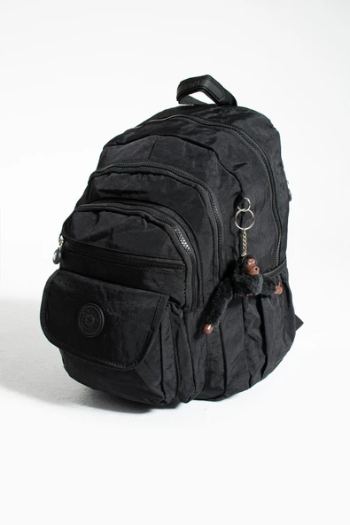 571 collections Orta Boy Sırt Çantası Ultra Hafif Çok Cepli Unisex Siyah (Model: 571-3J) - Resim 5