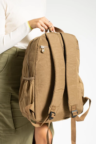 571 collections Ultra Hafif Çok Cepli Su Geçirmez Sırt Çantası Unisex Taba (Model: 571-1E) - Resim 3