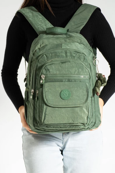 571 collections Orta Boy Sırt Çantası Ultra Hafif Çok Cepli Unisex Yeşil (Model: 571-3J) - Resim 3