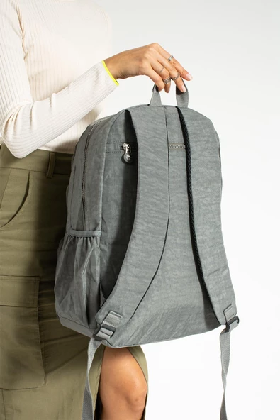 571 collections Ultra Hafif Çok Cepli Su Geçirmez Sırt Çantası Unisex Gri (Model: 571-1G) - Resim 3