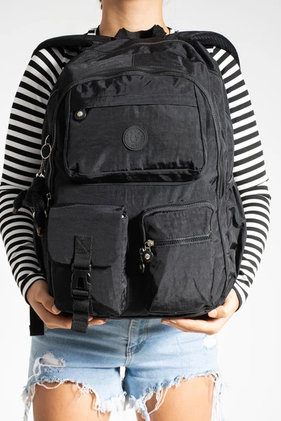 571 collections Ultra Hafif Çok Cepli Su Geçirmez Sırt Çantası Unisex Siyah (Model: 571-1K) - Resim 3