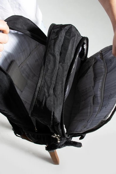 571 collections Ultra Hafif Çok Cepli Su Geçirmez Sırt Çantası Unisex Siyah (Model: 571-1K) - Resim 4