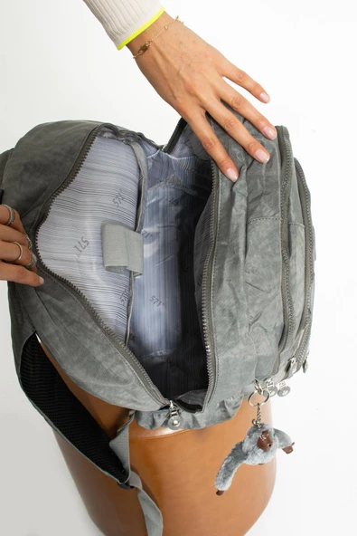 571 collections Ultra Hafif Çok Cepli Su Geçirmez Sırt Çantası Unisex Gri (Model: 571-1G) - Resim 4