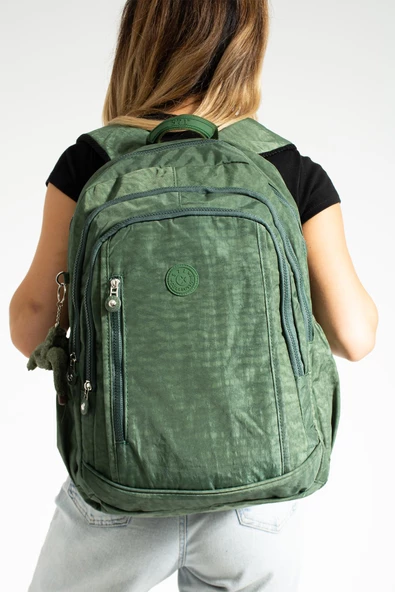 571 collections Ultra Hafif Çok Cepli Su Geçirmez Sırt Çantası Unisex Haki Yeşili (Model: 571-1D) - Resim 2