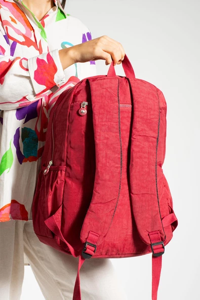 571 collections Ultra Hafif Çok Cepli Su Geçirmez Sırt Çantası Kırmızı (Model: 571-1H) - Resim 3