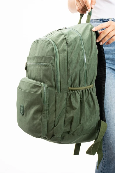 571 collections Ultra Hafif Çok Cepli Su Geçirmez Sırt Çantası Unisex Haki Yeşil (Model: 571-1B) - Resim 2