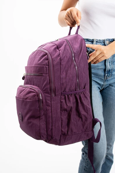 571 collections Ultra Hafif Çok Cepli Su Geçirmez Sırt Çantası Unisex Mor (Model: 571-1B) - Resim 2