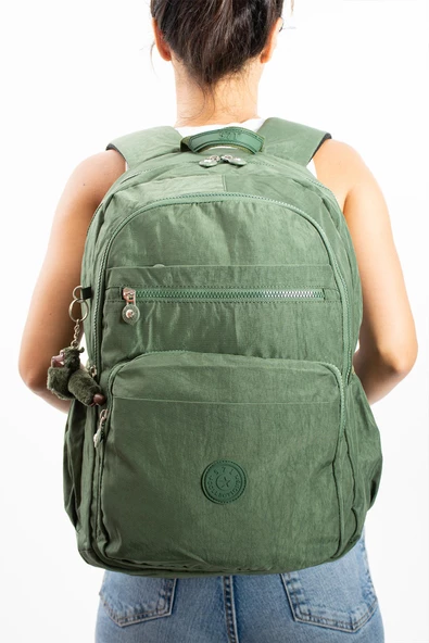 Ultra Hafif Çok Cepli Su Geçirmez Sırt Çantası Unisex Haki Yeşil (Model: 571-1B)
