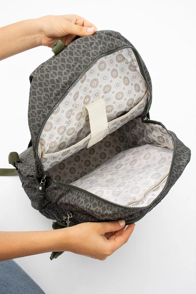 571 collections Ultra Hafif Çok Cepli Su Geçirmez Sırt Çantası Unisex Desenli Haki Yeşili (Model: 571-1B) - Resim 4