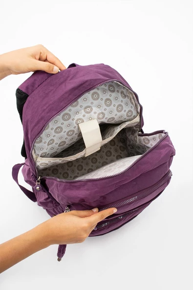 571 collections Ultra Hafif Çok Cepli Su Geçirmez Sırt Çantası Unisex Mor (Model: 571-1B) - Resim 4
