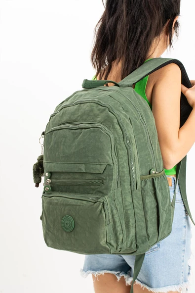 571 collections Ultra Hafif Çok Cepli Krinkıl Sırt Çantası Unisex Yeşil(Model: 571-3B) ürün görseli 1