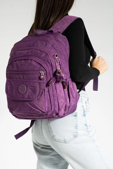 571 collections Orta Boy Sırt Çantası Ultra Hafif Çok Cepli Mor (Model:571-3J) - Resim 2