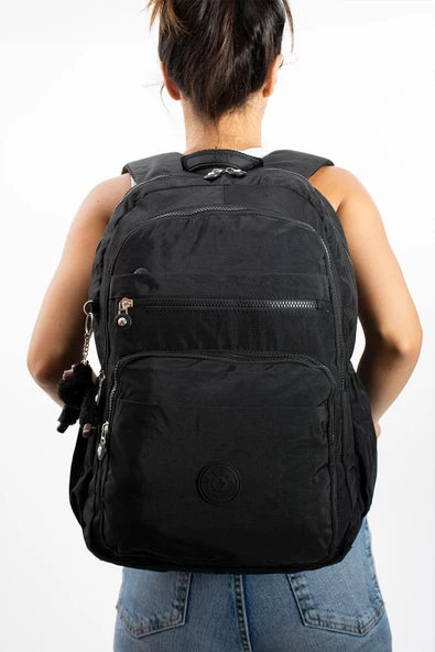 Ultra Hafif Çok Cepli Su Geçirmez Sırt Çantası Unisex Siyah (Model: 571-1B)