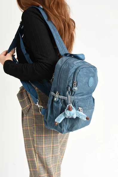 Hem Sırt Hem Göğüs Spor Genç Kadın Çantası Mavi (Model: 571-8C)