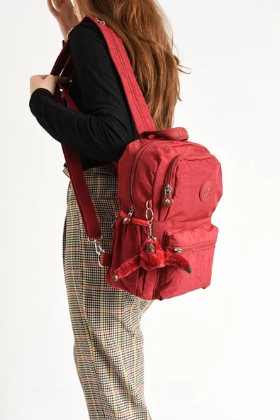 Hem Sırt Hem Göğüs Spor Genç Kadın Çantası Kırmızı (Model: 571-8C)