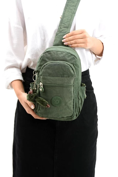 İki Bölmeli Unisex Göğüs (Bodybag) Çantası Yeşil (Model: 571-8B)