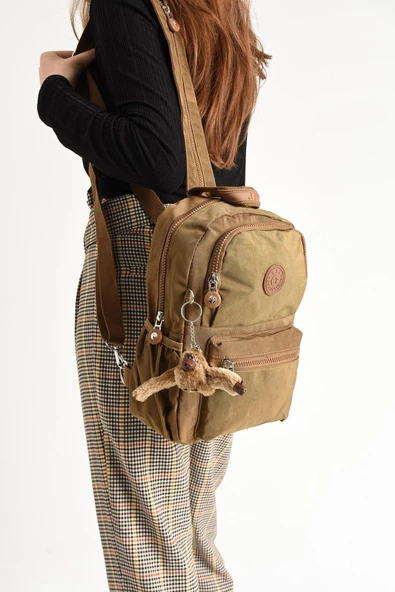 Hem Sırt Hem Göğüs Spor Genç Kadın Çantası Taba (Model: 571-8C)