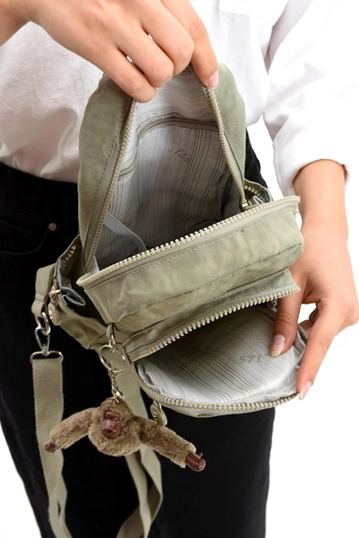 İki Bölmeli Unisex Göğüs (Bodybag) Çantası Vizon (Model: 571-8B) - 4