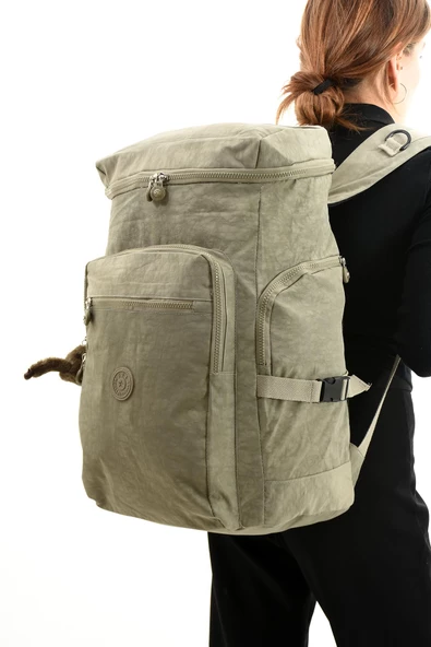 Büyük Boy Ultra Hafif Çok Bölmeli Dağcı Çantası Vizon (Model: 571-7D) - 2