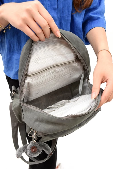 571 collections Hem Sırt Hem Göğüs  Spor Genç Kadın Çantası Gri (Model: 571-8D) - Resim 4