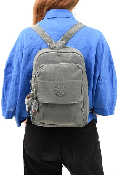 571 collections Hem Sırt Hem Göğüs  Spor Genç Kadın Çantası Gri (Model: 571-8D) - Resim 2