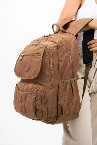 571 collections Ultra Hafif Çok Cepli Su Geçirmez Sırt Çantası Unisex Taba (Model: 571-2E) - Resim 2