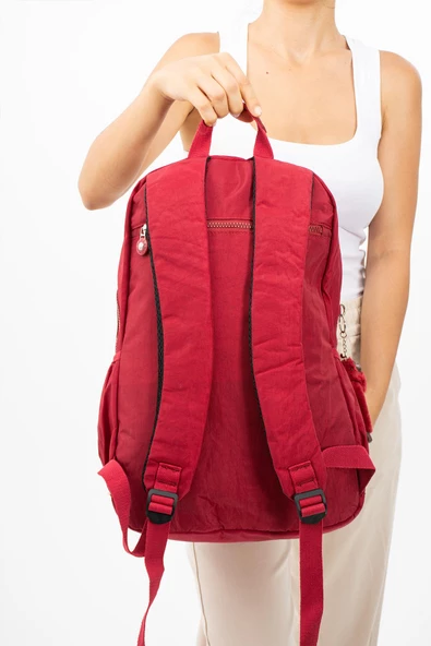 571 collections Ultra Hafif Çok Cepli Su Geçirmez Sırt Çantası Kırmızı (Model: 571-2E) - Resim 3