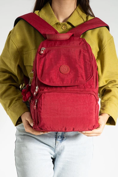 571 collections Orta Boy Ultra Hafif Kadın Sırt Çantası Kırmızı (Model: 571-3F) - Resim 3