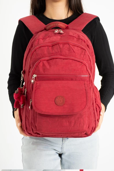 Ultra Hafif Çok Cepli Su Geçirmez Sırt Çantası Kırmızı (Model:571-2A) - 3