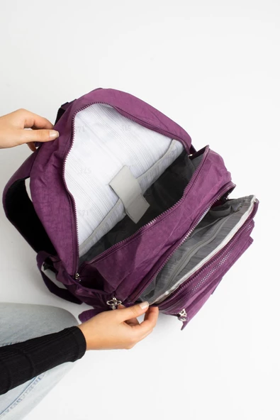 571 collections Ultra Hafif Çok Cepli Su Geçirmez Sırt Çantası Mor (Model:571-2A) - Resim 4