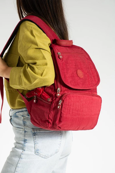 571 collections Orta Boy Ultra Hafif Kadın Sırt Çantası Kırmızı (Model: 571-3F) ürün görseli 1