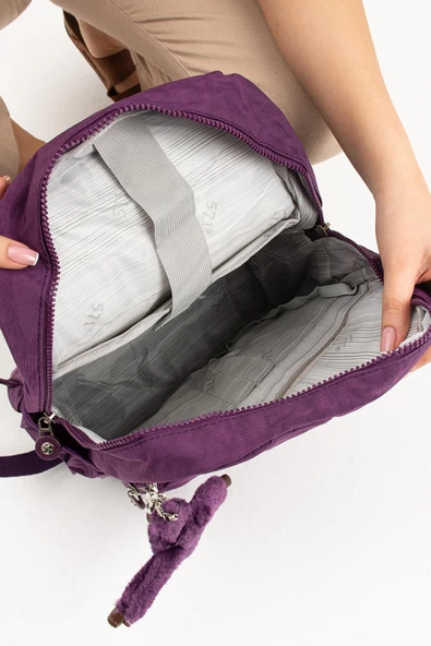 Ultra Hafif Orta Boy Sırt Çantası Çok Cepli Mor (Model: 571-4A) - 4